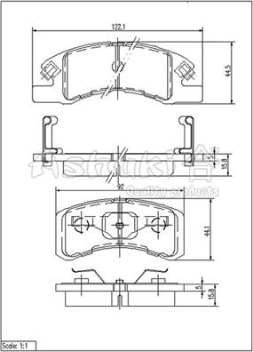 Ashuki D091-07 - Тормозные колодки, дисковые, комплект unicars.by