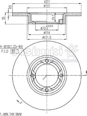 Ashuki D097-01 - Тормозной диск unicars.by