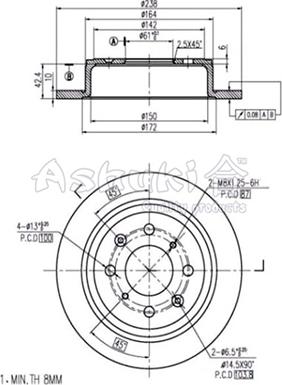 Ashuki H039-01 - Тормозной диск unicars.by