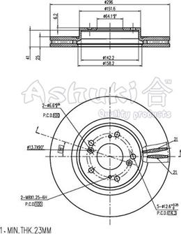 Ashuki H038-19 - Тормозной диск unicars.by