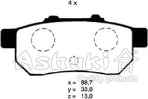 Ashuki H025-13 - Тормозные колодки, дисковые, комплект unicars.by