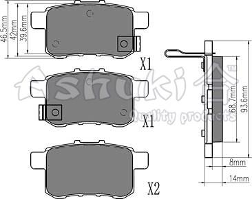 Ashuki H026-40 - Тормозные колодки, дисковые, комплект unicars.by