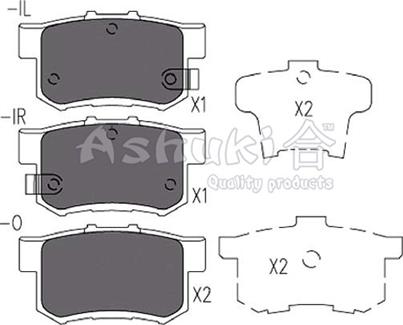 Ashuki H026-20 - Тормозные колодки, дисковые, комплект unicars.by