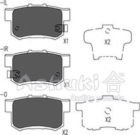 Ashuki H026-22 - Тормозные колодки, дисковые, комплект unicars.by