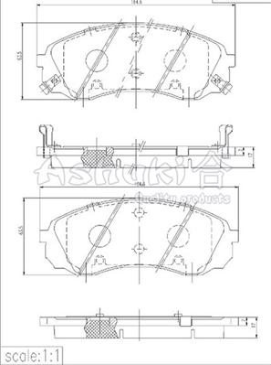 Ashuki I044-10 - Тормозные колодки, дисковые, комплект unicars.by