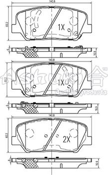 Ashuki I043-15 - Тормозные колодки, дисковые, комплект unicars.by