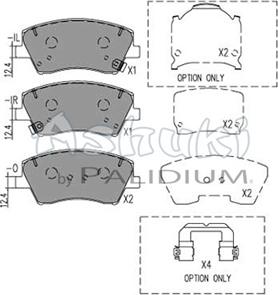 Ashuki I043-26 - Тормозные колодки, дисковые, комплект unicars.by