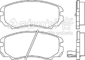 Ashuki I042-50 - Тормозные колодки, дисковые, комплект unicars.by