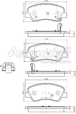 Ashuki I042-80 - Тормозные колодки, дисковые, комплект unicars.by