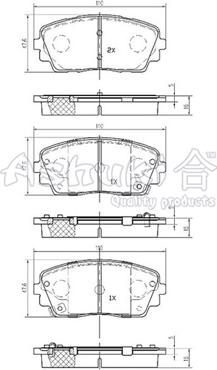 Ashuki I042-75 - Тормозные колодки, дисковые, комплект unicars.by