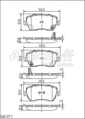 Ashuki K012-40 - Тормозные колодки, дисковые, комплект unicars.by