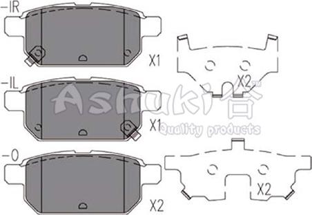 Ashuki K012-27 - Тормозные колодки, дисковые, комплект unicars.by