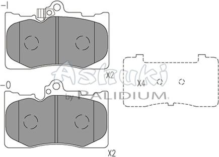 Ashuki L114-01 - Тормозные колодки, дисковые, комплект unicars.by