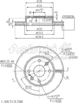 Ashuki M605-05 - Тормозной диск unicars.by