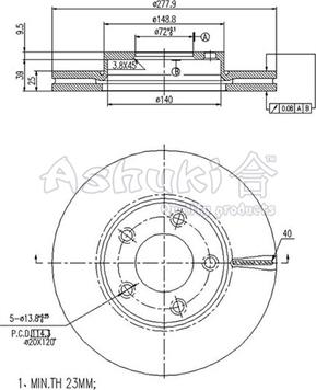 Ashuki M606-35 - Тормозной диск unicars.by