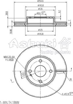 Ashuki M613-10 - Тормозной диск unicars.by