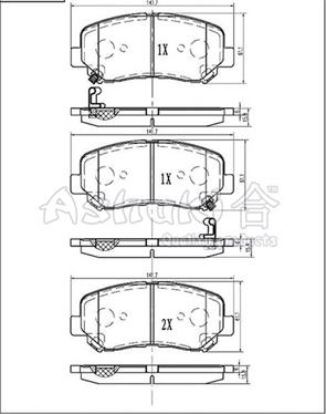 Ashuki M050-40 - Тормозные колодки, дисковые, комплект unicars.by