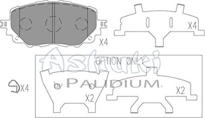 Ashuki M075-49 - Тормозные колодки, дисковые, комплект unicars.by