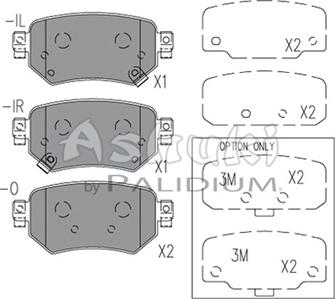 Ashuki M075-48 - Тормозные колодки, дисковые, комплект unicars.by