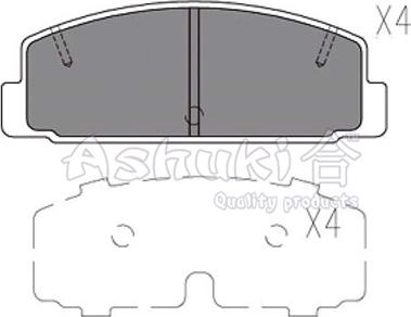 Ashuki M075-06 - Тормозные колодки, дисковые, комплект unicars.by