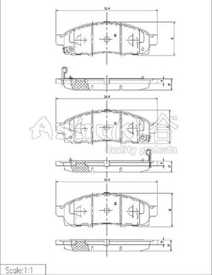 Ashuki N009-93 - Тормозные колодки, дисковые, комплект unicars.by