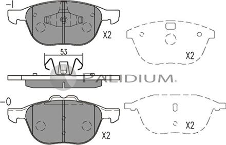 Ashuki P1-1564 - Тормозные колодки, дисковые, комплект unicars.by