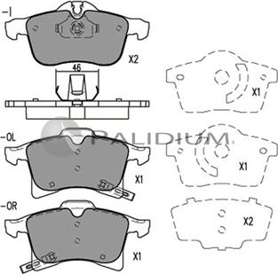 Ashuki P1-1008 - Тормозные колодки, дисковые, комплект unicars.by