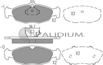 Ashuki P1-1015 - Тормозные колодки, дисковые, комплект unicars.by