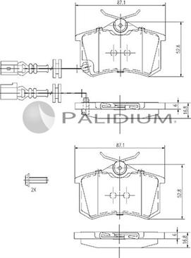 Ashuki P1-1101 - Тормозные колодки, дисковые, комплект unicars.by