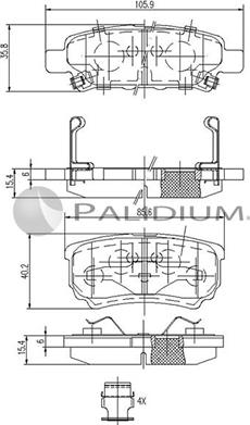 Ashuki P1-1292 - Тормозные колодки, дисковые, комплект unicars.by