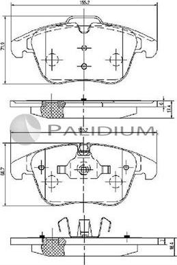 Ashuki P1-1250 - Тормозные колодки, дисковые, комплект unicars.by