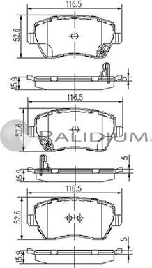 Ashuki P1-1237 - Тормозные колодки, дисковые, комплект unicars.by