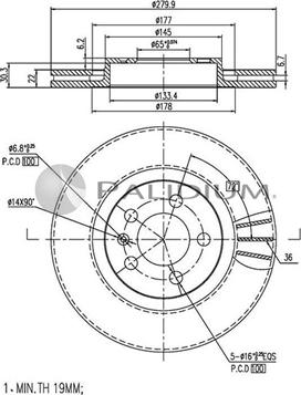 Ashuki P330-042 - Тормозной диск unicars.by