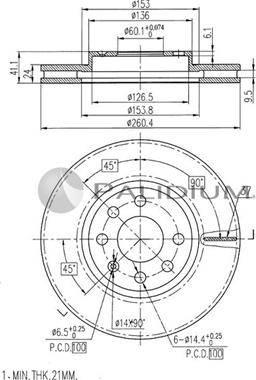 Ashuki P330-003 - Тормозной диск unicars.by