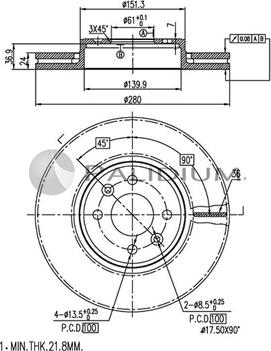 Ashuki P330-039 - Тормозной диск unicars.by