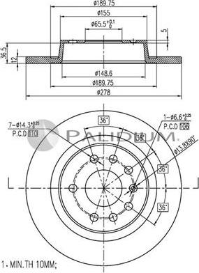 Ashuki P330-101 - Тормозной диск unicars.by