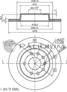 Ashuki P331-049 - Тормозной диск unicars.by