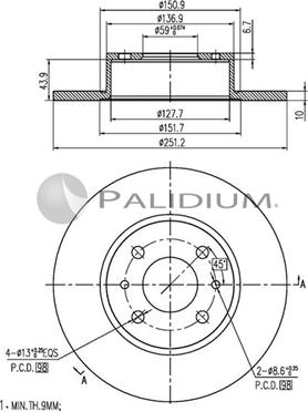 Ashuki P331-047 - Тормозной диск unicars.by