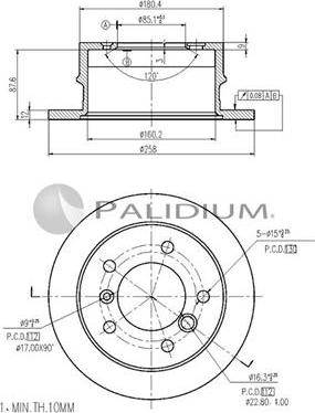 Ashuki P331-068 - Тормозной диск unicars.by