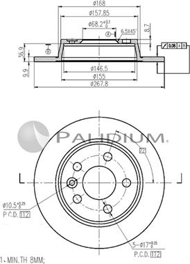 Ashuki P331-036 - Тормозной диск unicars.by