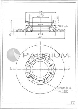 Ashuki P331-130 - Тормозной диск unicars.by