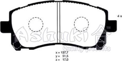 Ashuki S011-16 - Тормозные колодки, дисковые, комплект unicars.by