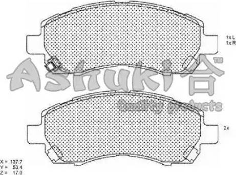 Ashuki S011-25 - Тормозные колодки, дисковые, комплект unicars.by