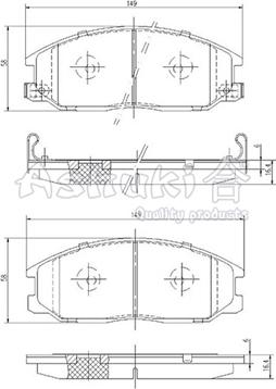 Ashuki SY010-12 - Тормозные колодки, дисковые, комплект unicars.by