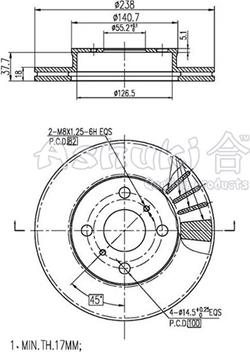 Ashuki T601-08 - Тормозной диск unicars.by