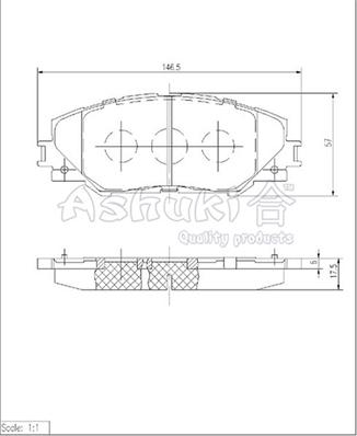 Ashuki T113-15 - Тормозные колодки, дисковые, комплект unicars.by