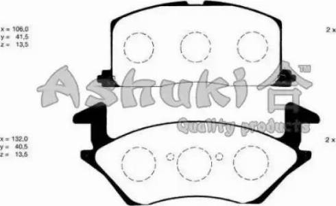 Ashuki T112-10 - Тормозные колодки, дисковые, комплект unicars.by