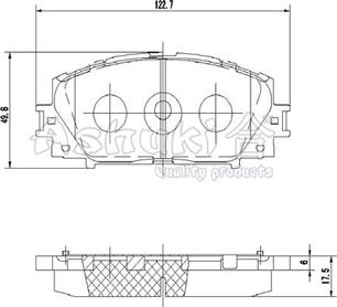 Ashuki T112-76 - Тормозные колодки, дисковые, комплект unicars.by