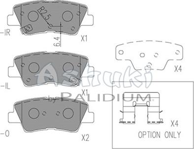 Ashuki Y029-55 - Тормозные колодки, дисковые, комплект unicars.by