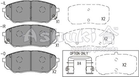 Ashuki Y029-12 - Тормозные колодки, дисковые, комплект unicars.by